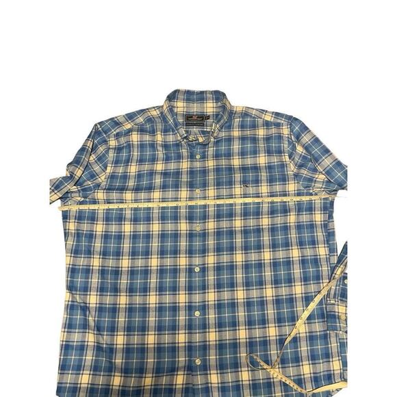 Vineyard Vines Performance Classic Fit Tucker Shirt Men's White Blue Plaid Large - Picture 2 of 7